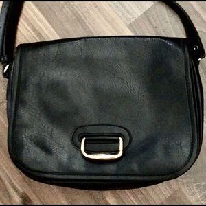 Nas Bag. Black leather cross body or shoulder bag